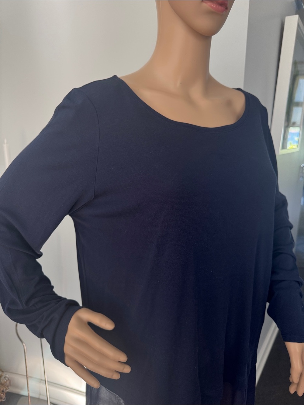 Eileen Fisher Navy Silk Tunic - Picture 2 of 7